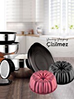 Amboss 9 Parça Paslanmaz Çelik Satin Kase Seti ve Ametist Yapışmaz Döküm Siyah Kek Kalıbı