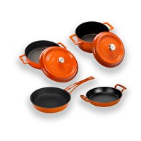 Lava Döküm 4x Trendy Serisi 7 Parça Turuncu Tencere ve Tava Seti LV S ET K46 O