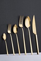 Acar Adelina 12 Kişilik 72 Parça Çatal Kaşık Bıçak Seti - Gold