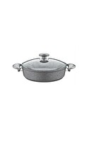 OMS Granit Karnıyarık Tencere 26x7.5 CM Gri Cam Kapak - 152.3310.01.02-26