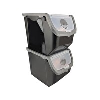 DigitHome Coral 2'li Soğan Patates Saklama Kabı 12 Litre - Gri C320.037