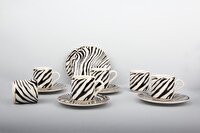 Aryıldız Zebra 6 Kişilik Porselen Türk Kahve Fincan Seti AR4230893