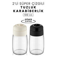 Mithra Life 2 Adet 100 ML Döner Kapaklı Cam Baharatlık Takımı MIT1090