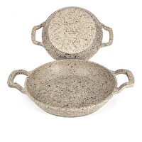 OMS 3729 Döküm Granit 2 Parça Kapaksız Sahan Set 18-20 CM Kumbeji