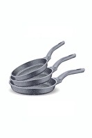 Fms D3000 Döküm Granit 3 Parça Tava Seti Gri (20-24-28 CM)