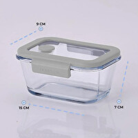 Neoflam Fika Glace Vakumlu Cam Saklama Kabı 460 ML Gri