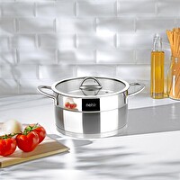 Nehir Silver Mat Trend 22 CM Derin Çelik Tencere