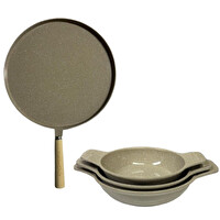 Thermoad 2'li Vizon Gözleme Tavası 36 CM ve 3'lü 18-20-22 CM Güveç Sahan Set Kapaksız