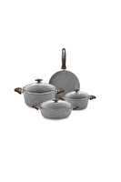 OMS 3105 7 Parça Granit Tencere Set Gri