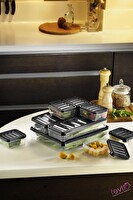 Fevito Mikrodalga ve Difrizde Kullanılabilen Saklama Kabı Seti 9'lu Antrasit S-400