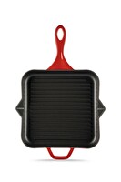 Hosse HSKGTV 2828 Kare Grill Döküm Tava 28X28 CM Yardımcı Kulplu Kırmızı