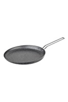 OMS 3234 Tek Parça Bio Granit Ergonomik Yapıştırmaz Krep Tavası 26 CM Gri Gövde Platin Detay