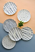 Tabak Evi Porselen Dash Pasta Tabağı 6 Kişilik 6 Parça 20 CM TVL6PTPRS1108