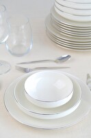 Tabak Evi Sofia Platin Porselen Yemek Takımı 24 Parça 6 Kişilik