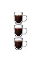 Kitchen Design Lab Çift Cidarlı Cam 300 ML Kupa Seti 3 Adet 2038