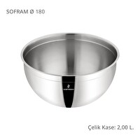 Sofram 18 CM Çelik Kase 2 Litre