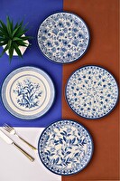 Tabak Evi Porselen Blue Heaven Pasta Takımı 20 CM 4 Kişilik 4 Parça TVL4PTPRS1194