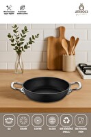 Amboss Dark Yanmaz Yapışmaz Titanyum Kaplama Sahan 18 CM