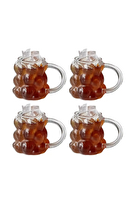Kitchen Design Lab Yeni Nesil 350 ML Üzüm Tasarımlı Borosilikat Cam Kupa Bardak 4 Adet - 2430