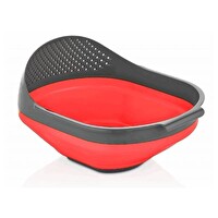 Qlüx İdeas Katlanabilir Pirinç Süzgeci Kırmızı 26 CM