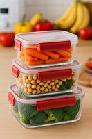 Mithra Life 3 Adet Vakumlu Sızdırmaz Saklama Kabı Seti 375 ML 900 ML 1700 ML MIT1163