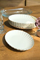 Kütahya Porselen Bone Luz Platin File Kayık Tabak 27x19 CM BNLZF28KY220 6'lı