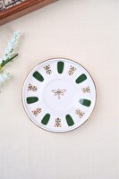 Tabak Evi Porselen Acem Zade Yeşil Çay Tabağı 12.5 CM Tekli