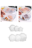 Kitchen Design Lab Silikon 2 Boy Kare Ve Yuvarlak 2'li Silikon Streç Kapak Ve 6'lı Tencere Bonesi