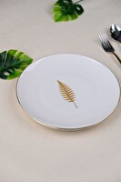 Tabak Evi Porselen Natura Fern Altın Yaldız Pasta Tabağı 20.50 CM Tekli