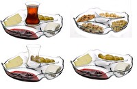 Paşabahçe 4'li Cam Kahvaltılık - Çerezlik Sunum Tabağı 25.2 CM