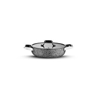 Brioni Stone-Age Çizilmez Yanmaz Yapışmaz İndüksiyonlu 24 CM Kapaklı Sahan