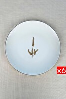 Tabak Evi Porselen Natura Marinum Altın Yaldız Servis Tabağı 24.5 CM 6'lı