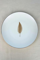 Tabak Evi Porselen Natura Fern Altın Yaldız Servis Tabağı 24.50 CM Tekli