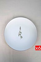 Tabak Evi Porselen Natura Salkım Altın Yaldız Servis Tabağı 24.5 CM 6'lı
