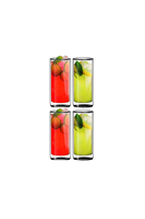 Kitchen Design Lab 2325 Uzun Cam Su Latte Meşrubat Smoothie Bardağı Seti 270 ML 4 Adet