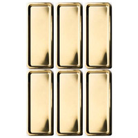 Kitchen Design Lab Paslanmaz Çelik Gold Renk Dikdörtgen Dar Metal Düz Sunum Tepsisi - 6 Adet