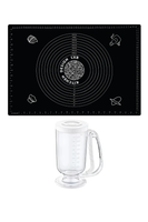 Kitchen Design Lab 45x65 CM Siyah Silikon Hamur Açma Matı Ve Hamur Porsiyonlayıcı 2 Li Set