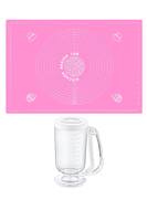 Kitchen Design Lab 45x65 CM Pembe Silikon Hamur Açma Matı Ve Hamur Porsiyonlayıcı 2 Li Set