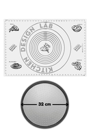 Kitchen Design Lab 45x65 CM Beyaz Silikon Hamur Açma Matı Ve Pizza Tepsisi 32 CM 2 Lİ Set
