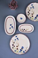 Tabak Evi Porselen Morden 6 Kişilik 14 Parça Kahvaltı ve İkram Takımı