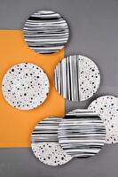 Tabak Evi Porselen Sidereal Karma Pasta Tabağı Seti 19.50 CM - 6 Parça