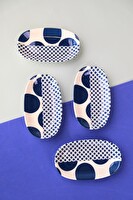 Tabak Evi Porselen Spotty Oval Kayık Tabak 15x8.5x2 CM - 4 Parça