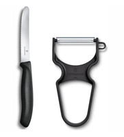 Victorinox 6.7113.23 Soyacak ve Sofra Bıçağı Seti 2'li Set Siyah