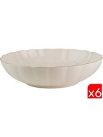 Kütahya Porselen Bone Luz Altın File Çorba Kasesi 15 CM - 6 Parça