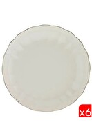 Kütahya Porselen Bone Luz Altın File Çukur Tabak 20 CM - 6 Parça