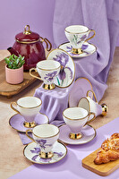 Cooker CKR3520 Çiçekli Yaldız 6 Kişilik 180 ML Porselen Çay ve Kahve Fincan Takımı