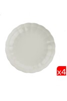 Kütahya Porselen Bone Luz Krem Çukur Tabak 20 CM 4'lü