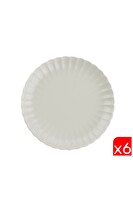 Kütahya Porselen Bone Luz Krem Pasta Tabağı 21 CM 6'lı