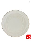 Kütahya Porselen Bone Luz Altın File Servis Tabağı 27 CM - 6 Parça