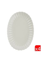 Kütahya Porselen Bone Luz Krem Kayık Tabak 28x19 CM 4'lü BNLZF28KY00
